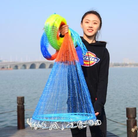 Fishing Net Hand Cast Net 3m Colorful Flying Disc Steel Sink Commercial  Fishing Net Cast Nets for Fishing Mesh Fishing Net, Wholesale Prices