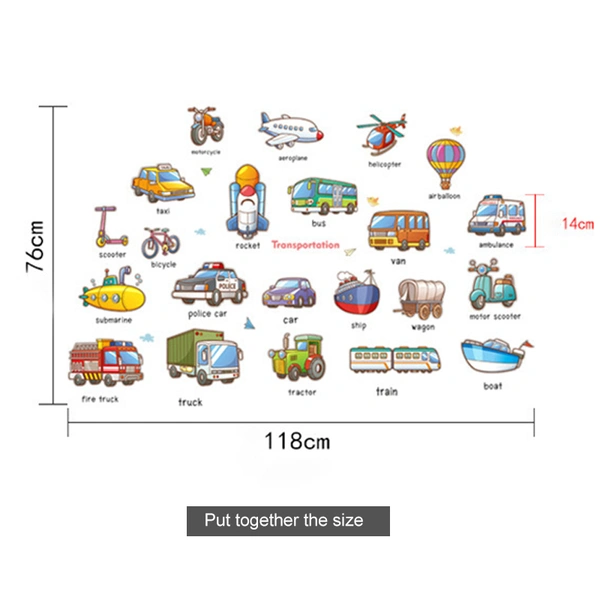 Wall Sticker Cartoon Car Pattern Decal DIY Background Decoration For