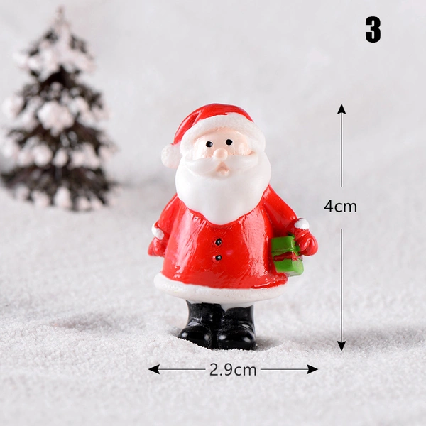XMAS Theme DIY Mini Miniature Figurine Garden Deco Santa Claus Snowman ...