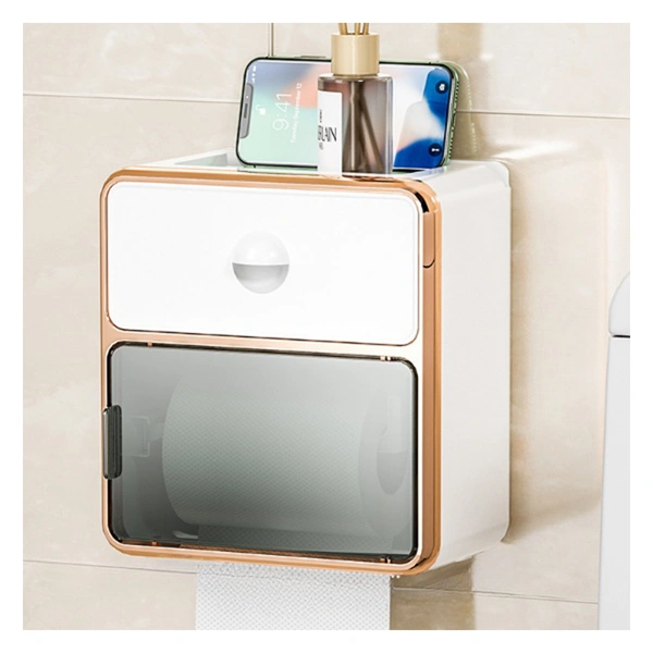 Wall Mounted Toilet Paper Holder Waterproof Tissue Storage Box For
