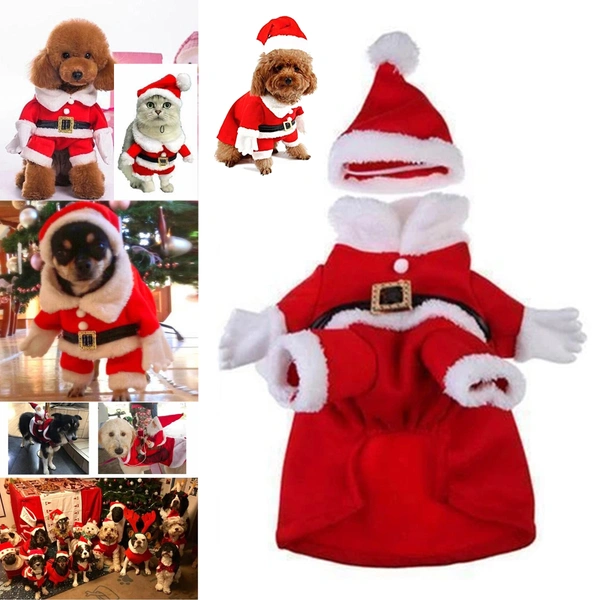3D Christmas Pet Dog Costumes With Hat Santa Claus Costume For Dogs