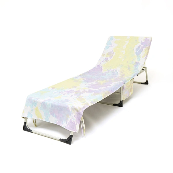 Beach Chair Towel Cover Quickdrying Microfiber Tie Dye Pool Lounger
