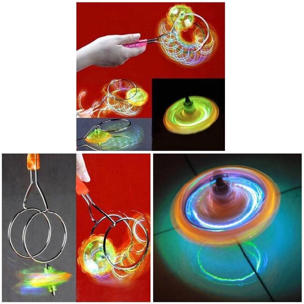 1 Pcs Lightup Gyro Wheels Funny Flashing Light Spin Toy For