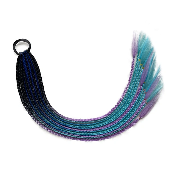 Gradient Color Hair Strands Girl's Hair Extensions Braid Ponytails For Party 33 بالجملة تريدلنغ