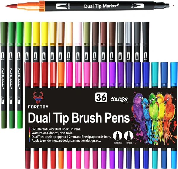 600-Pack Felt Tip Pens – Fine Fibre Drawing Markers For School Kids Colouring