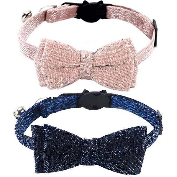 Guo Breakaway Cat Collar With Removable Bow Tie And Bell, Elegant Style Kitty Collar Wholesale