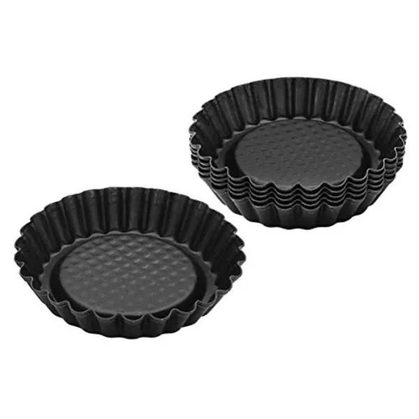 Zenker Nonstick Mini Tart Pans 6 Pieces Set, 10 Cm Size, Black