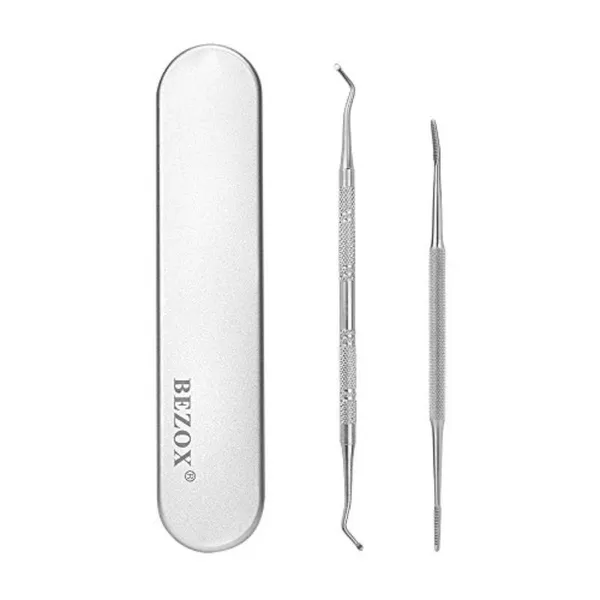 Bezox Ingrown Toenail Files Tools Set With Case Silver 6.5 x 0.79 x 0