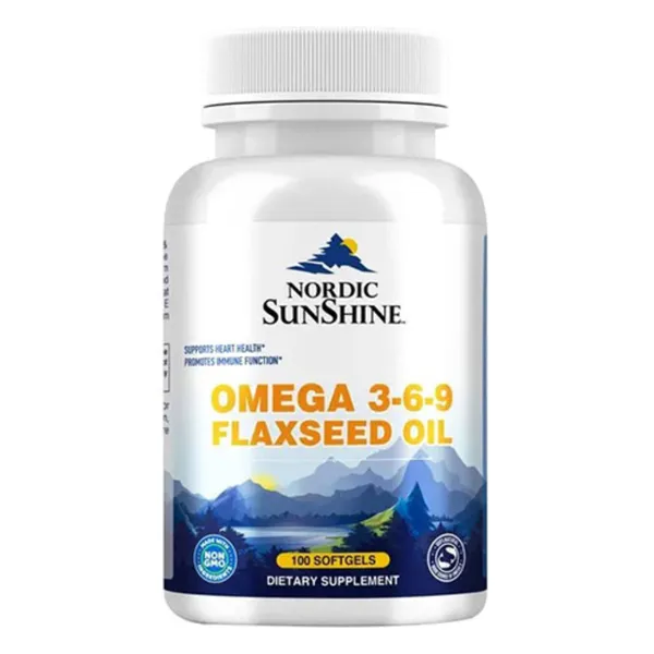 Nordic Sunshine Omega 369 Flaxseed Oil 1000mg 100 Softgels 8445
