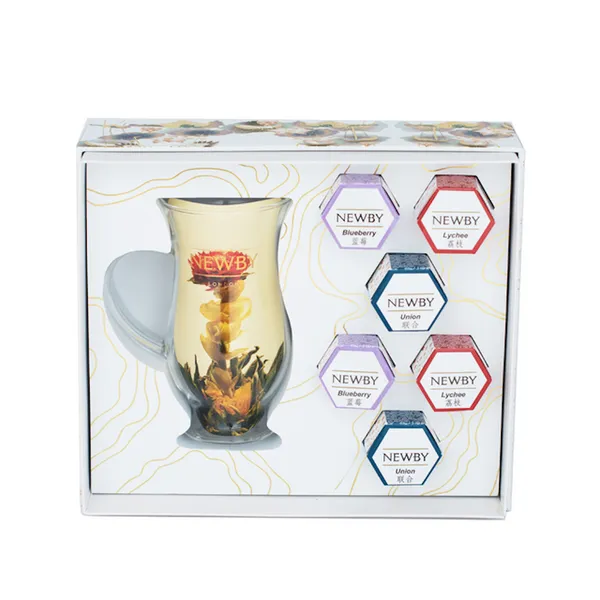 Newby Teas Flowering Tea Gift Box With One Glass 30 Gr Wholesale