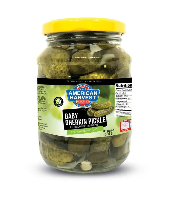 American Harvest Baby Gherkins Pickle French Cornichons 500 g