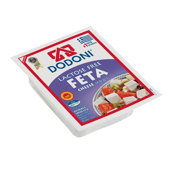 Dodoni Feta Cheese Lactose Free Tray, 200 g Wholesale تريدلنغ