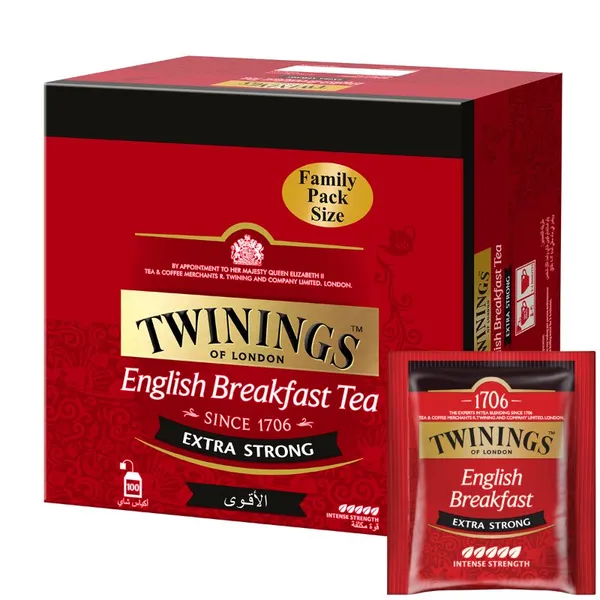Twinings English Breakfast Extra Strong Black Tea 100 Tea Bags Wholesale Tradeling
