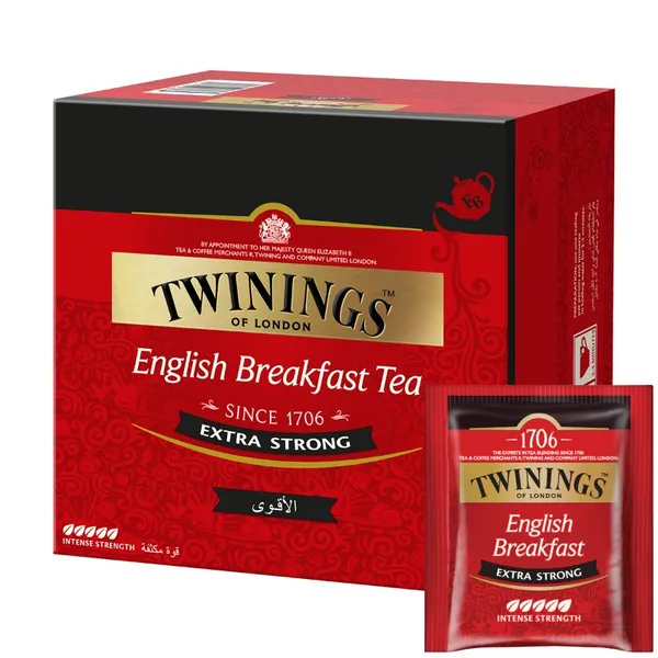 Twinings English Breakfast Extra Strong Black Tea 50 Tea Bags بالجملة
