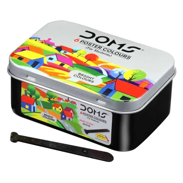 Doms Poster Color with Paint Agitator Multicolor DOMS15 6 Pieces