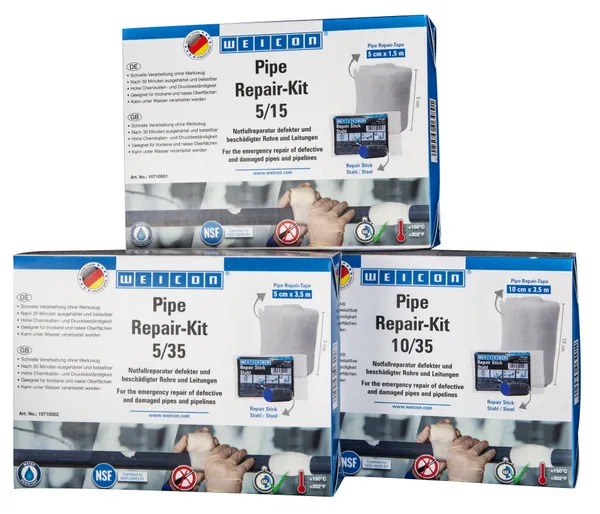 WEICON Pipe RepairKit 12/100 for pipes, cables & conduits 12,5cm x 10m