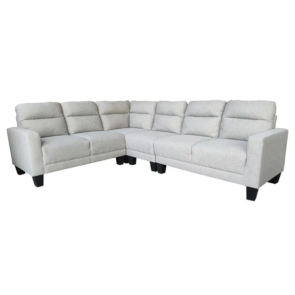 Danube Alvaro Sectional Fabric Corner Sofa Set Light Grey Wholesale