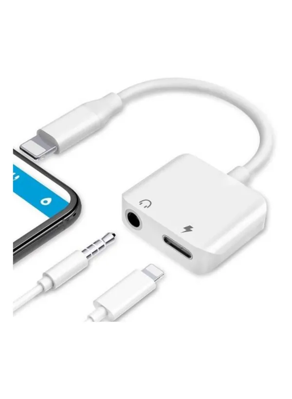 RKN Electronics 2 In 1 Headphone Jack Adaptor For Apple iPhone 8/8Plus