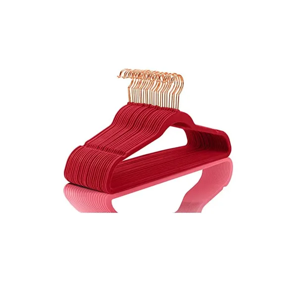 Premium Velvet Hangers Heavyduty Pack of 50 Red Wholesale Tradeling