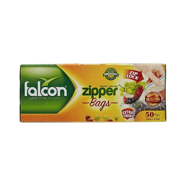 Falcon Zipper Bag 18 x 2150 Bags Clear Wholesale Tradeling