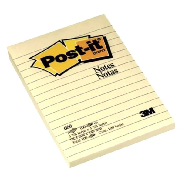 3M Ruled PostIt Notes 100 Pages Yellow Wholesale Tradeling