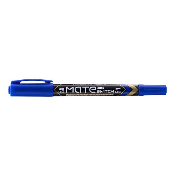 Deli Dual Sided Permanent Marker Blue and Black U104 Wholesale