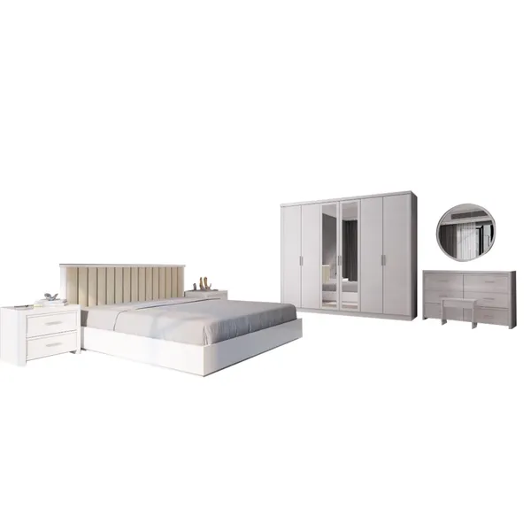 Danube Zaphora 180x200 King Bed Set Glossy White Wholesale Tradeling