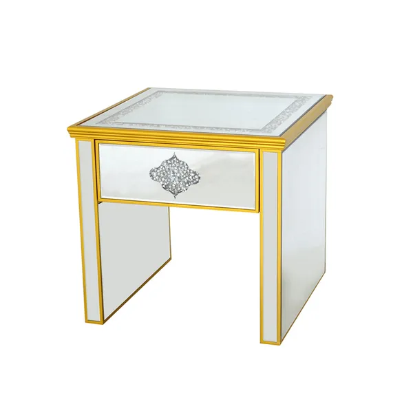Danube Cardamon End Table Mirror Golden 600 x 600 x 600 cm Wholesale