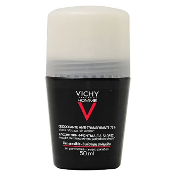 Vichy Homme Men's Deodorant AntiPerspirant RollOn Sensitive Skin 50