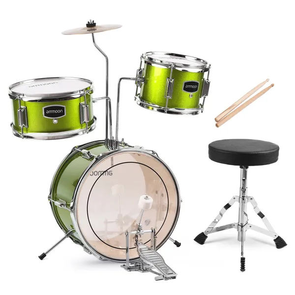 Ammoon 14 Inch 3 Piece Kids Drum Set Green Wholesale Tradeling