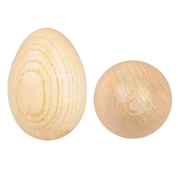 Wooden Maracas Egg Shakers Musical Percussion Instrument Eggs 2pcs Beige Wholesale Tradeling