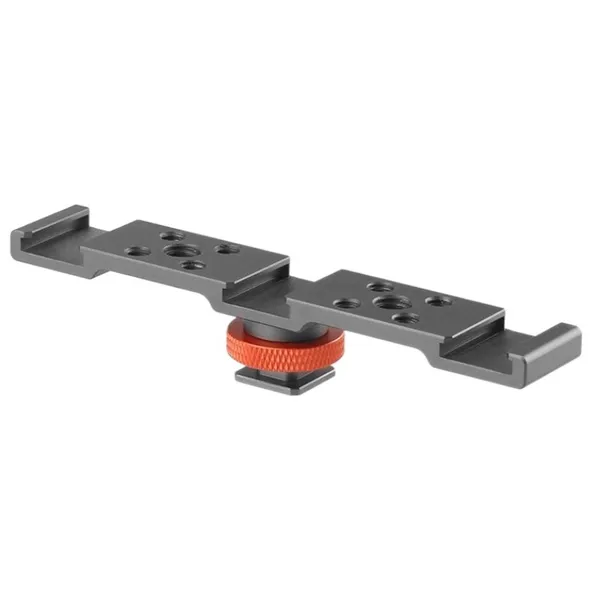 Aluminum Triple Cold Shoe Mount Plate Bracket for Camera Microphone LED