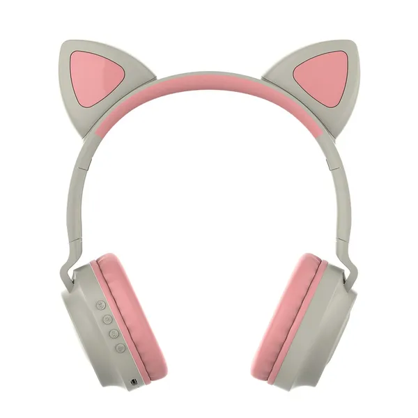 Zw028 Glowing Cat Wireless Bluetooth Headphones Pink Gray Wholesale