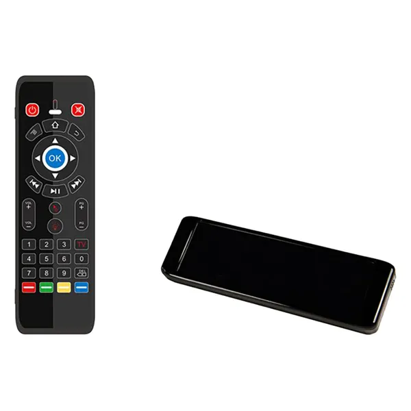 Double Sided Wireless Keyboard Remote Control for Smart TV Black
