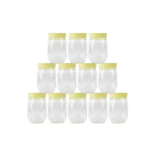 Sunpet 12Piece Plastic Jar Set Clear/Yellow Wholesale Tradeling