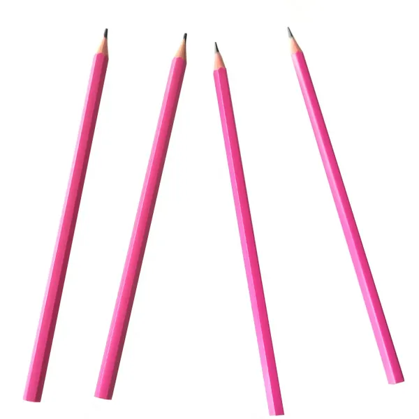 Pink Pencils Without Eraser 7" HB Pack Of 4 Wholesale Tradeling
