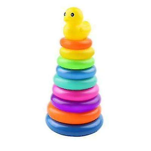 Stacking Rings Toy,Rainbow Rings Stacker for Toddler Learning Toys