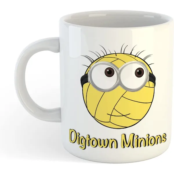 Voltx Design Digtown Minions Volleyball Printed White Ceramic Tea and