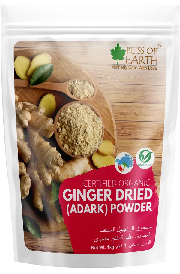 Bliss of Earth certified organic dried Ginger Powder for ginger tea