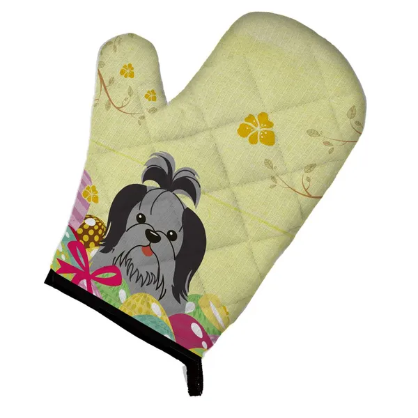 Easter Eggs Shih Tzu Black Silver Oven Mitt Wholesale Tradeling