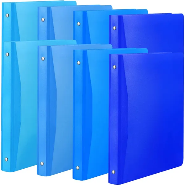 8 Packs 1 Inch Binder With Pocket 3 Ring Binder Blue Wholesale