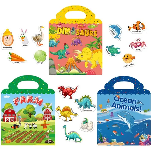 Sticker Activity Books for Toddlers 14, Reusable Sticker Toys for 2 3