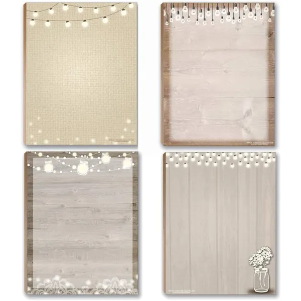 Usa Made To Do List Notepad, 4 Mixed Design Notepads 4.25 X 5.5 Inches