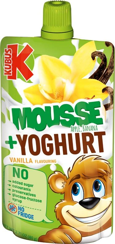 Kubus Vanilla Apple Banana Mousse Yoghurt 80 Gr
