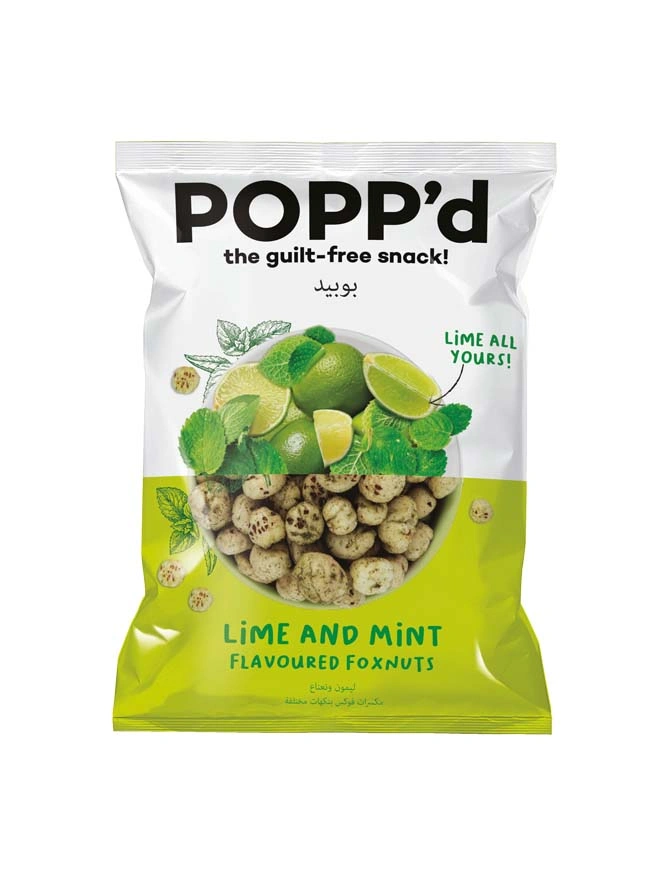 Popp'D Lime And Mint Puffed Lotus Seed Snack 35 gr