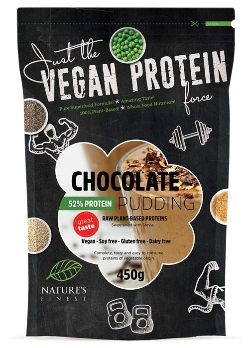 Natures Finest Vegan Chocolate 52% Protein Pudding 450 Gr