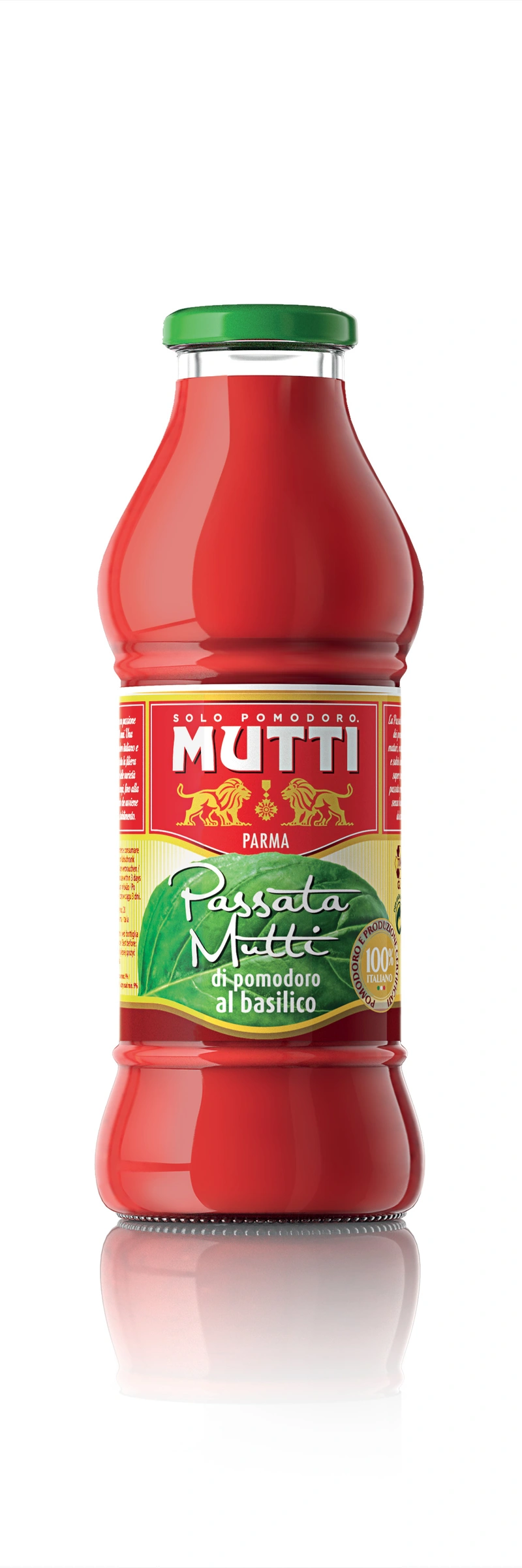 Mutti Tomato Puree With Fresh Basil Glass Bottle 400g x 12