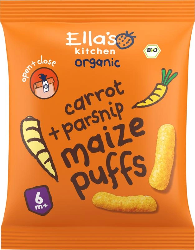 Ella'S Kitchen Organic Carrot Parsnip Melty Puffs 20 Gr