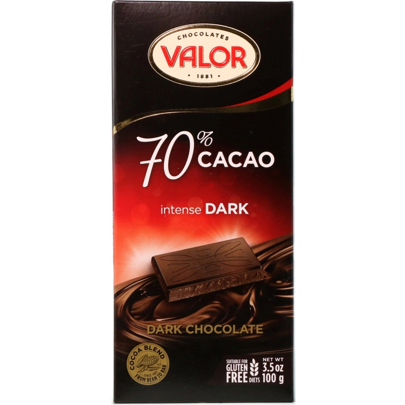 Valor Dark Chocolate 70% Bar 100 Gr