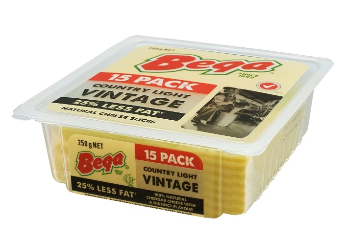 Bega Country Lightvintage Cheese 25% Tub 250 Gr